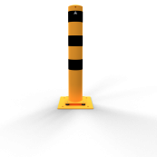 Barrier posts | sides tiltable | yellow / black |  152 mm